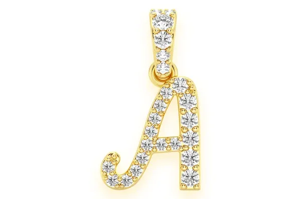 0.20CTW Cursive Letter A Pendant