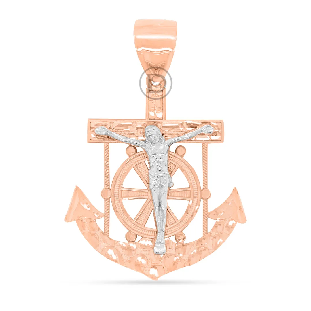 10k yellow gold anchor pendant