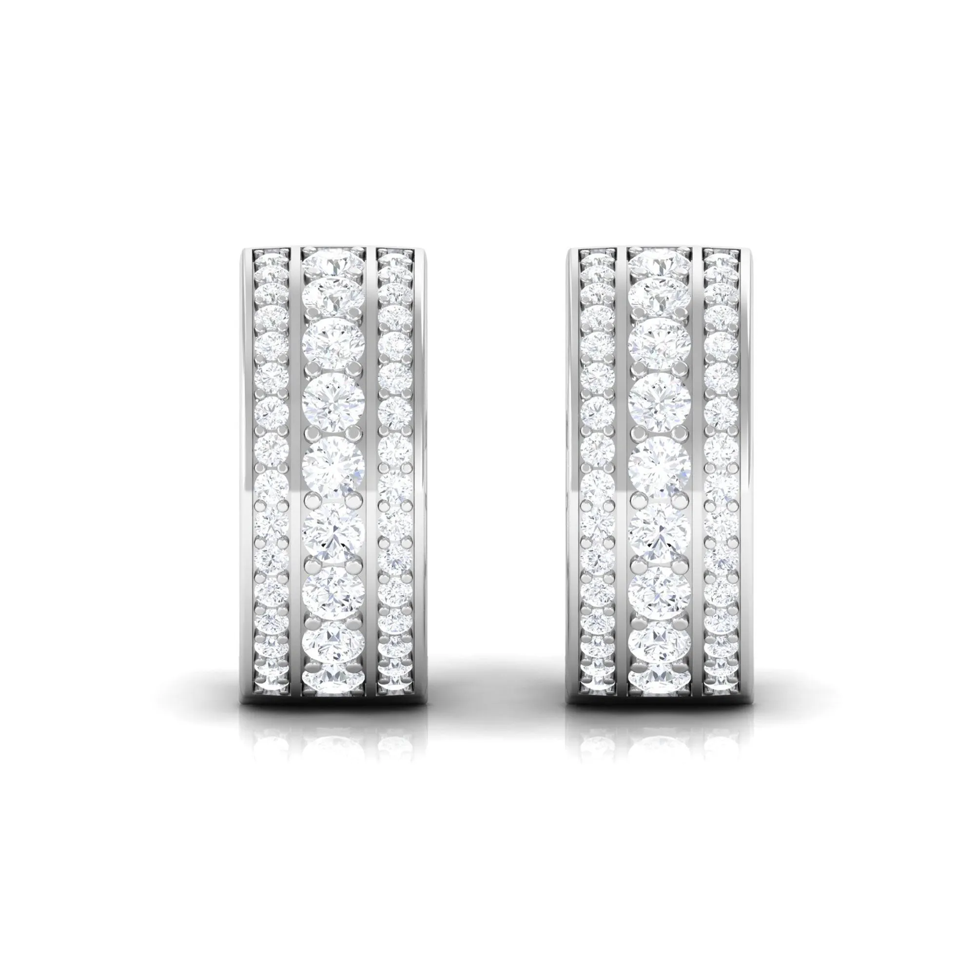1.25 CT Round Cut Cubic Zirconia Small Hoop Earrings in Gold