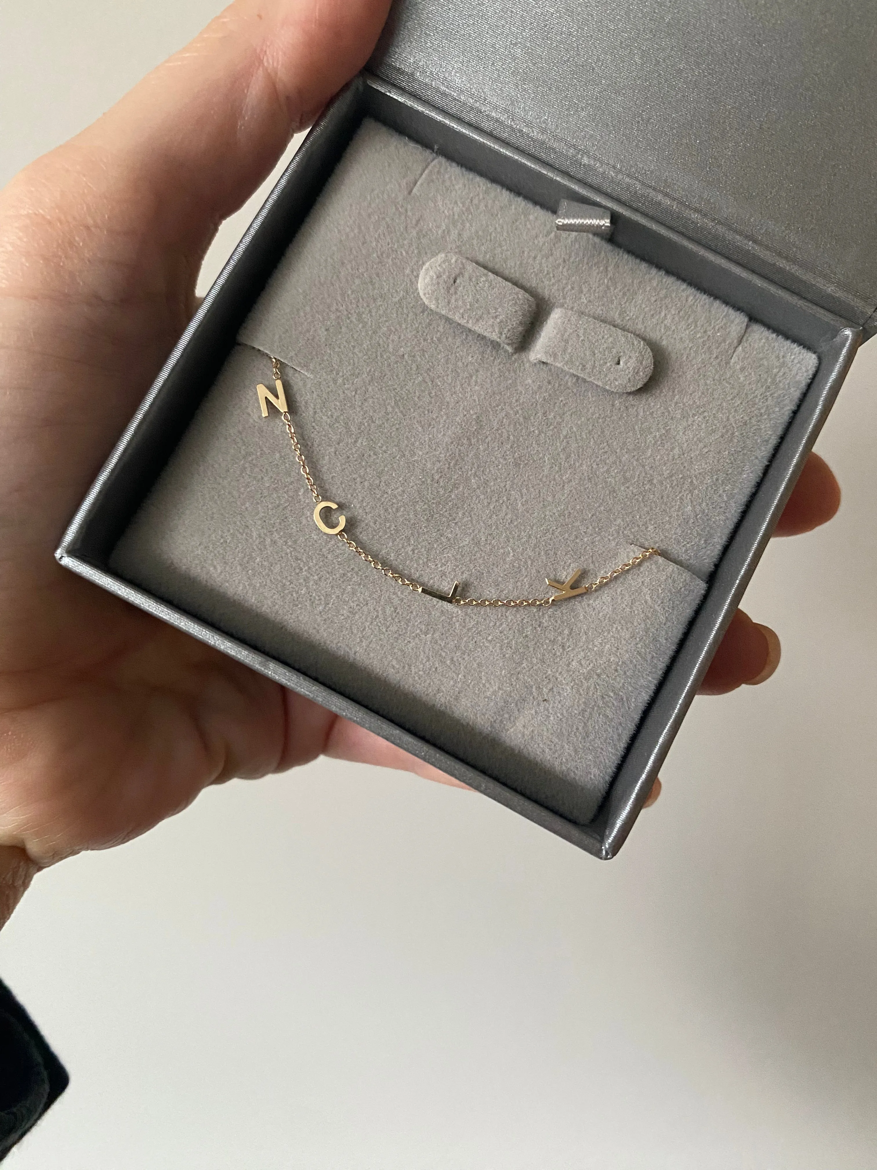 14 Karat Gold Initial Bracelet