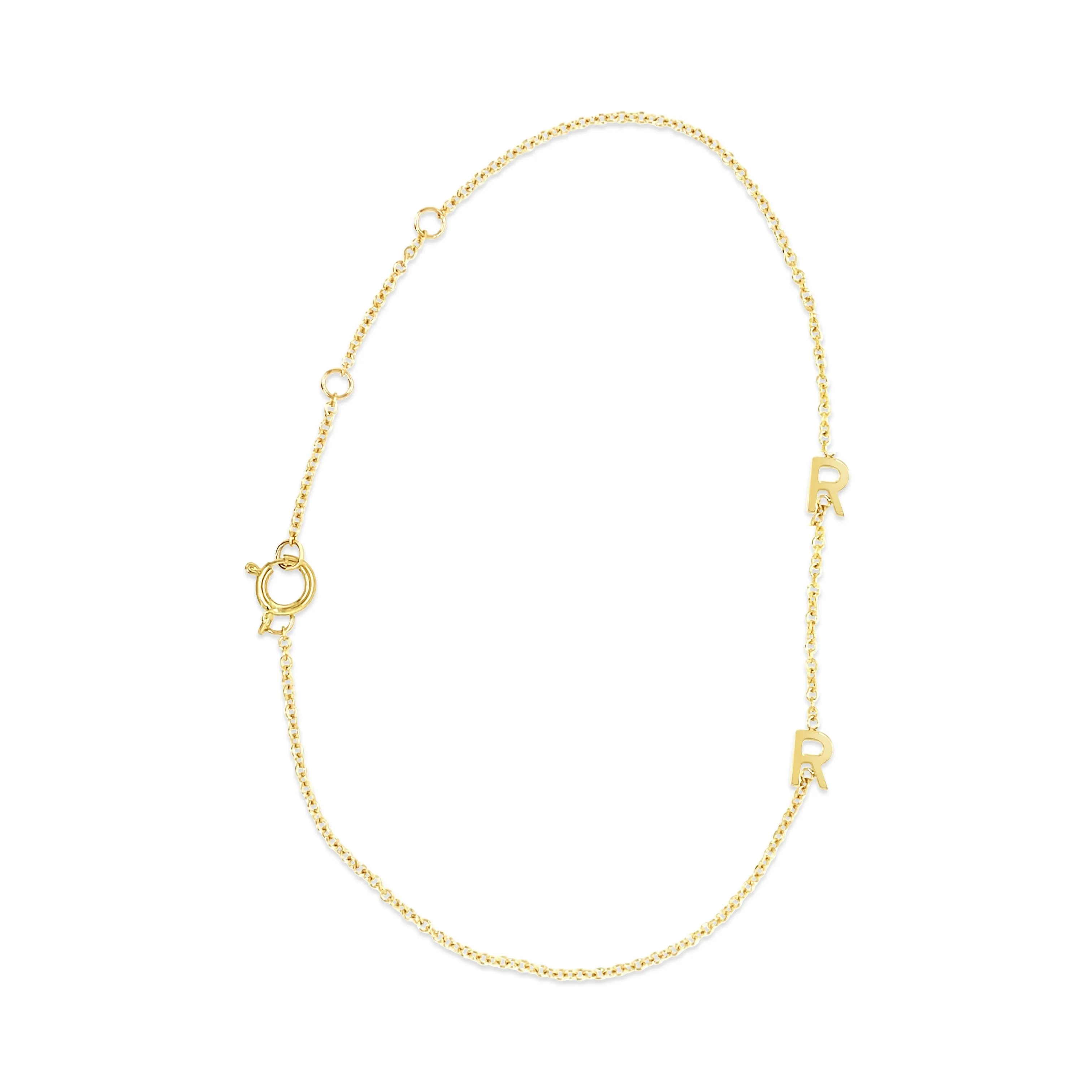 14 Karat Gold Initial Bracelet