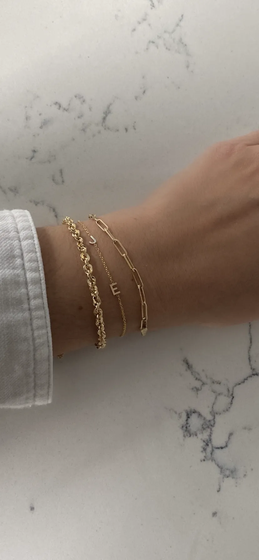 14 Karat Gold Initial Bracelet