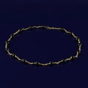 18ct Yellow Gold Onyx 18” Necklace