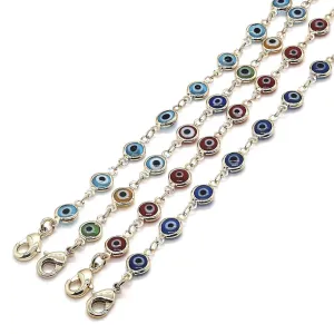 18k Gold Filled High Polish Finsh Evil Eye Bracelet Protection Good