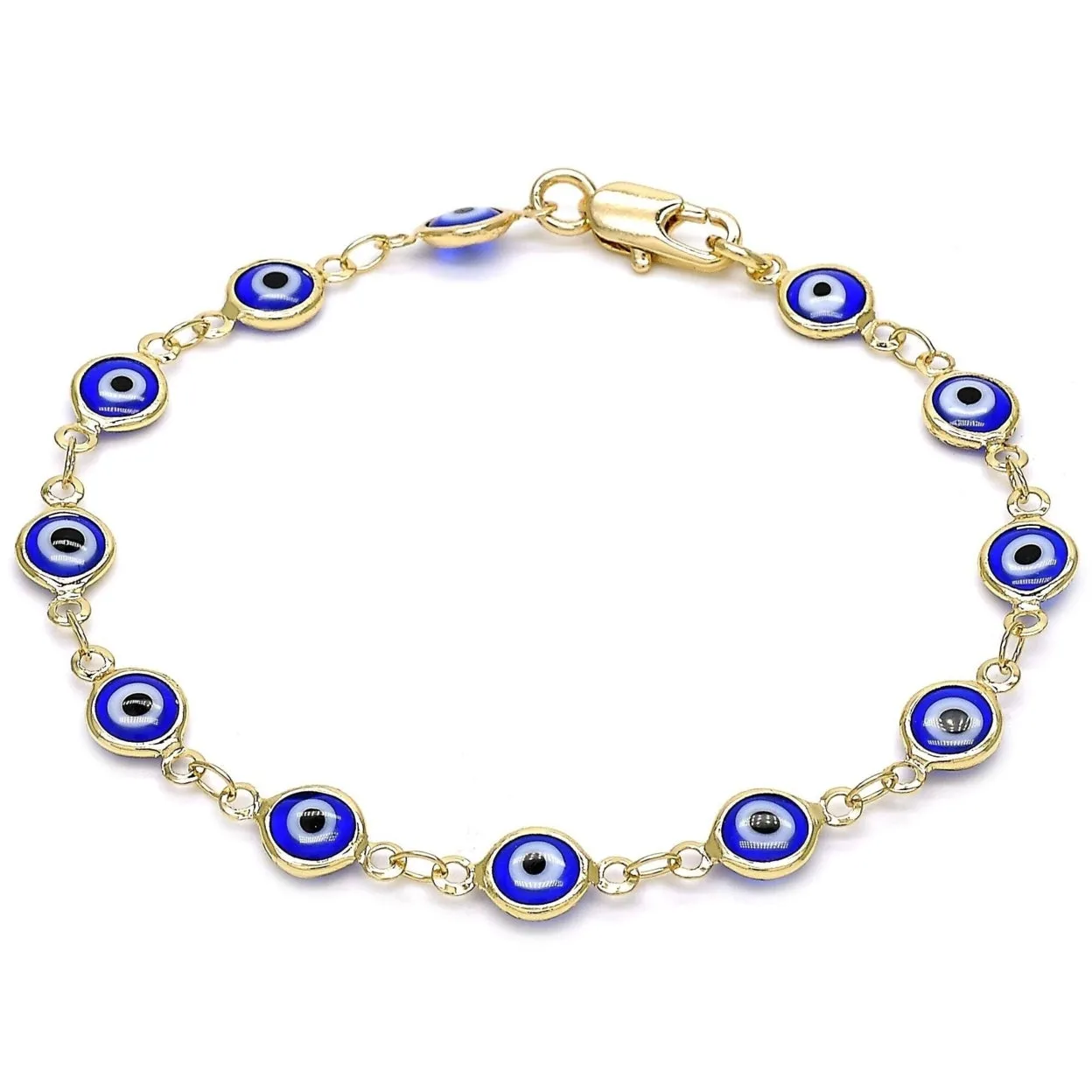 18k Gold Filled High Polish Finsh Evil Eye Bracelet Protection Good