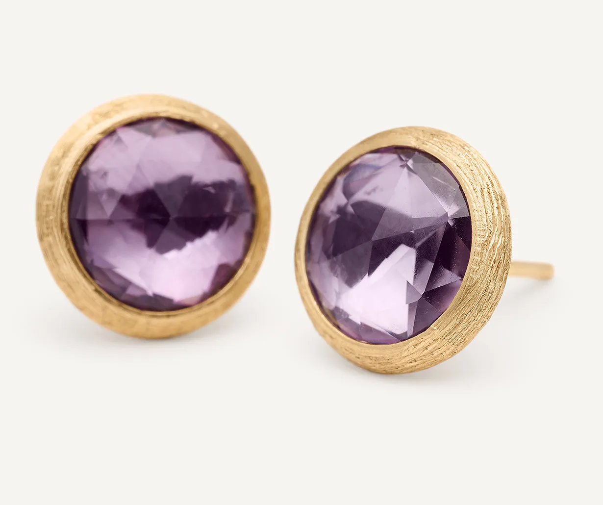 18K Yellow Gold Gemstone Stud Earrings
