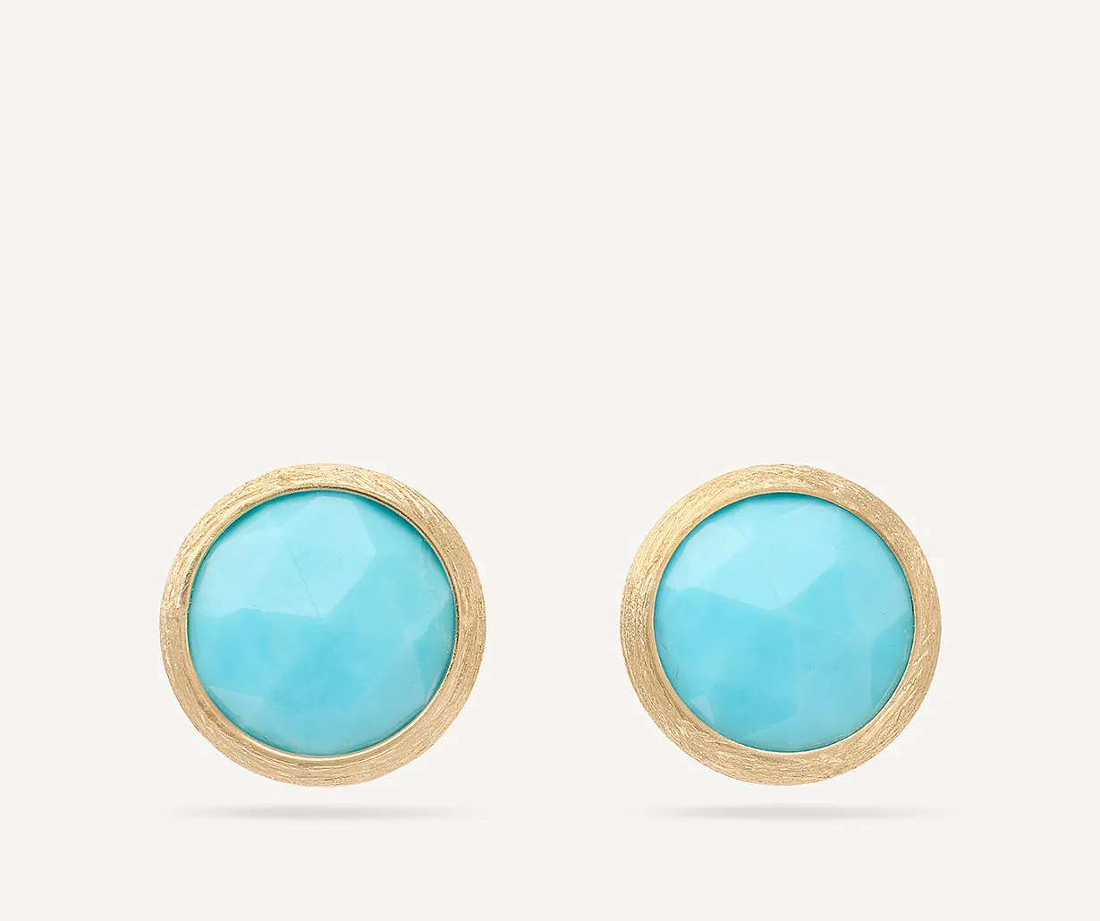 18K Yellow Gold Gemstone Stud Earrings