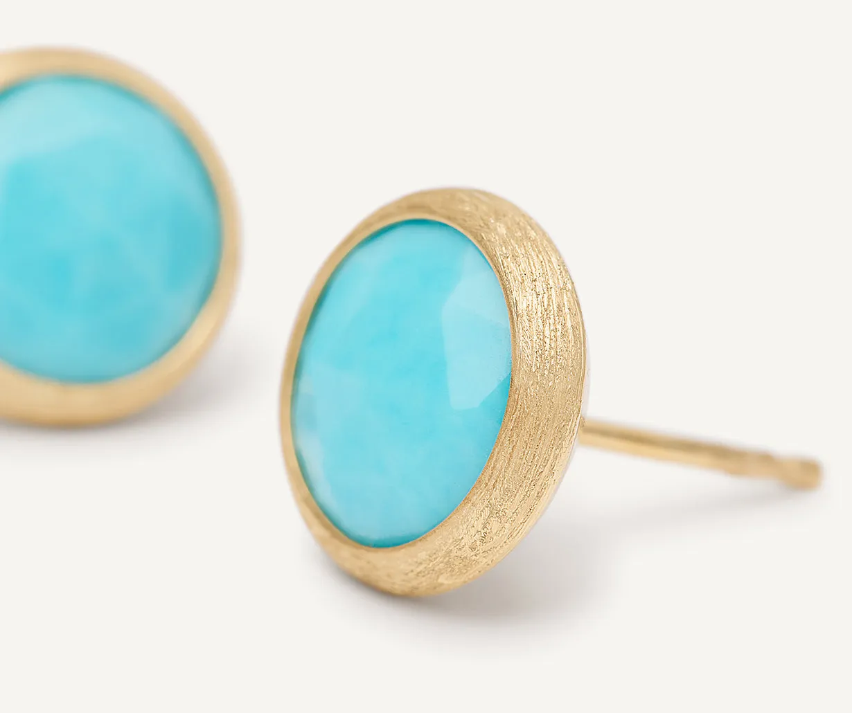 18K Yellow Gold Gemstone Stud Earrings