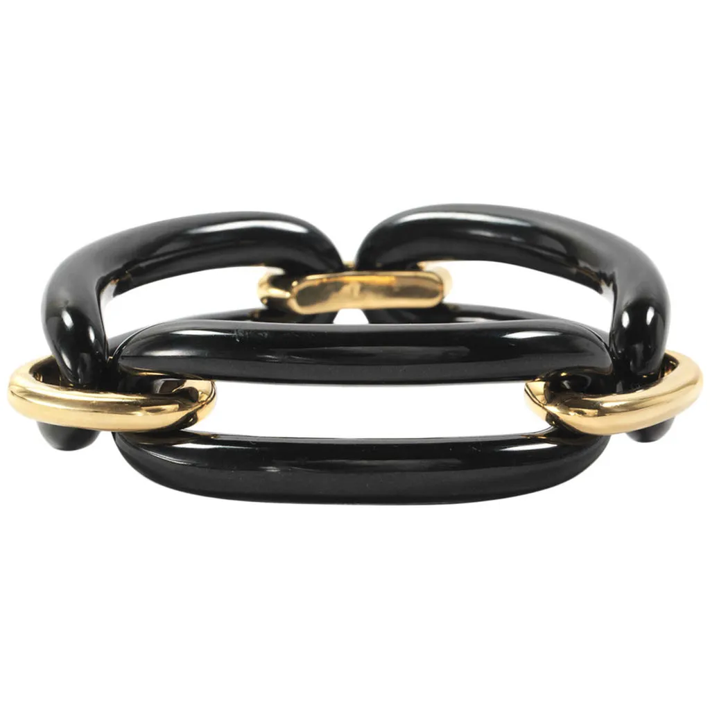 18kt Yellow Gold and Onyx Tassel Ring with Diamonds
