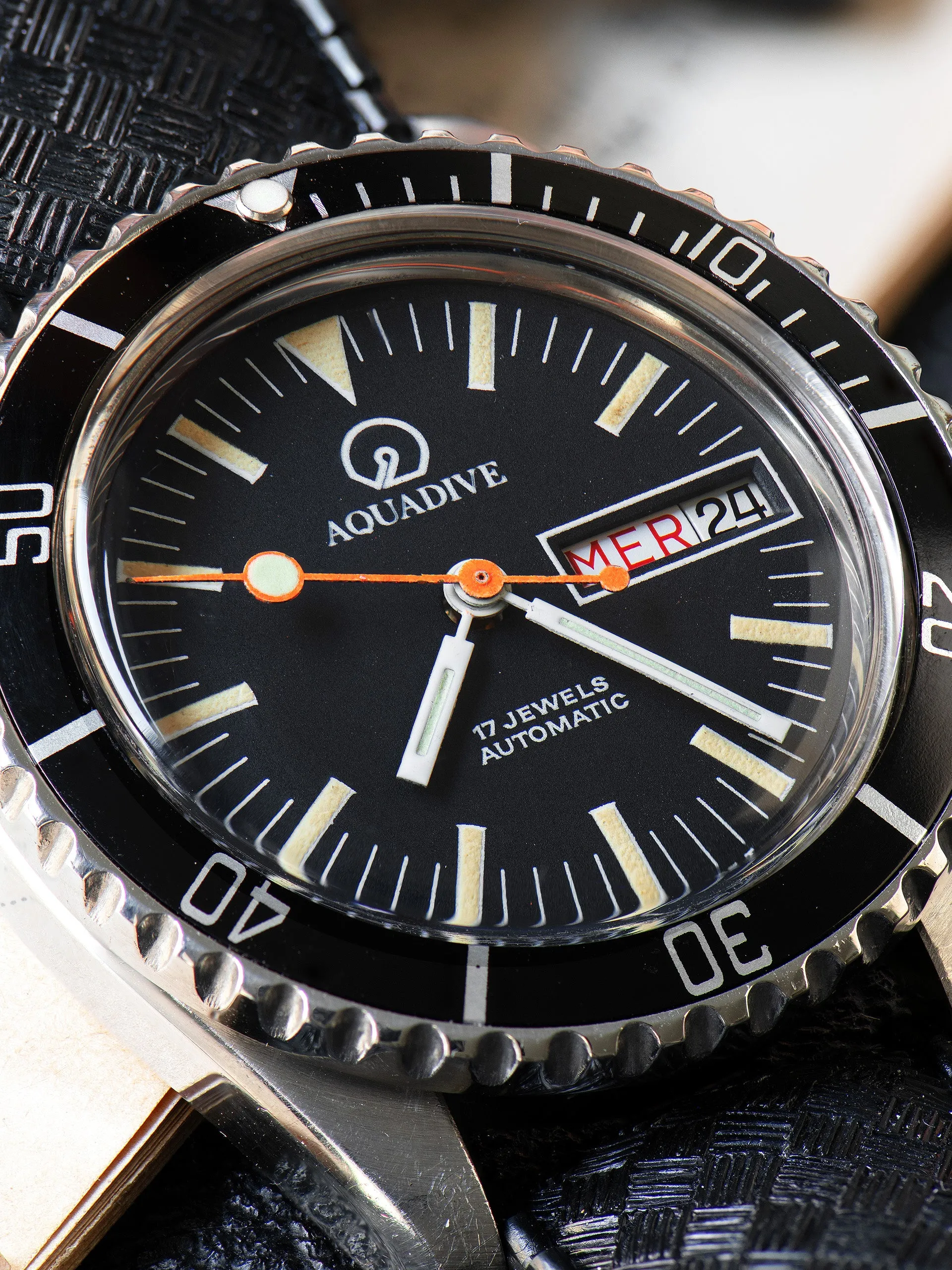 1970s Aquadive Automatic Day-Date Diver (Ref. 10839) Black Dial
