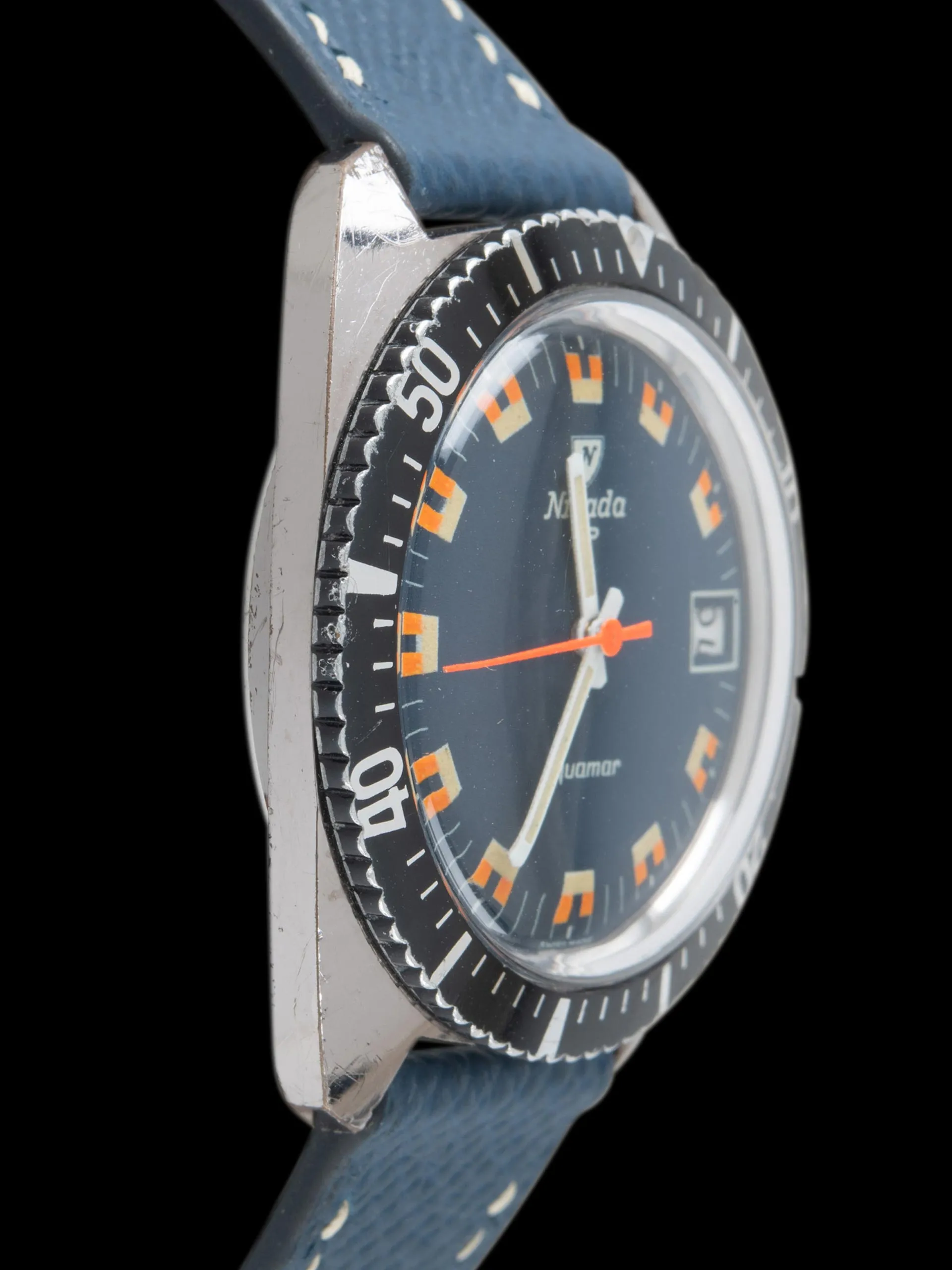 1970s Nivada Aquamar (Ref. 4517) Matte Blue Dial