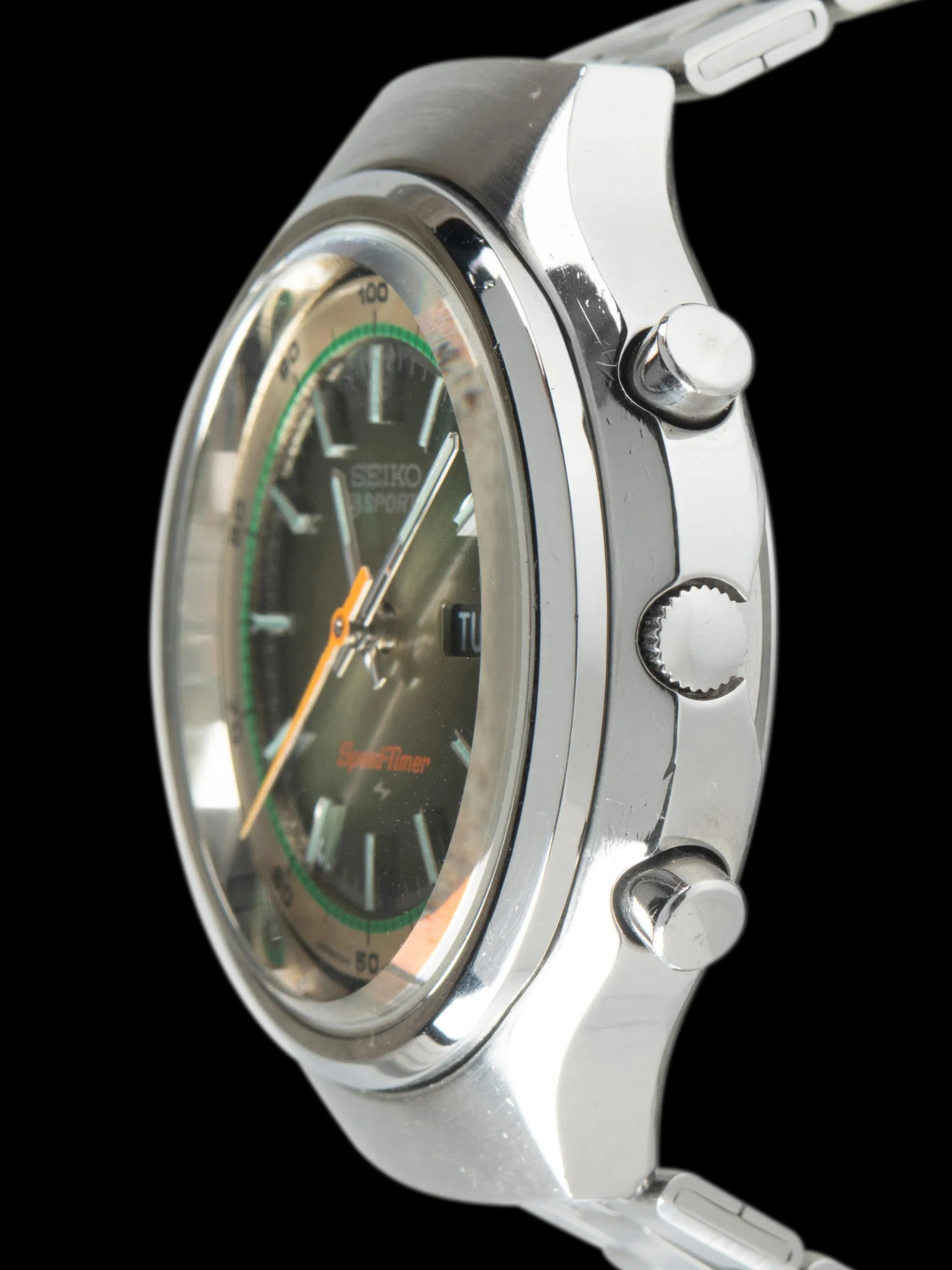 1975 Seiko 5 Sports Speedtimer Flyback Chronograph (Ref. 7015-8000) Green "Fume" Dial