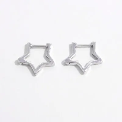 925 Sterling Silver Inlaid Zircon Star Earrings
