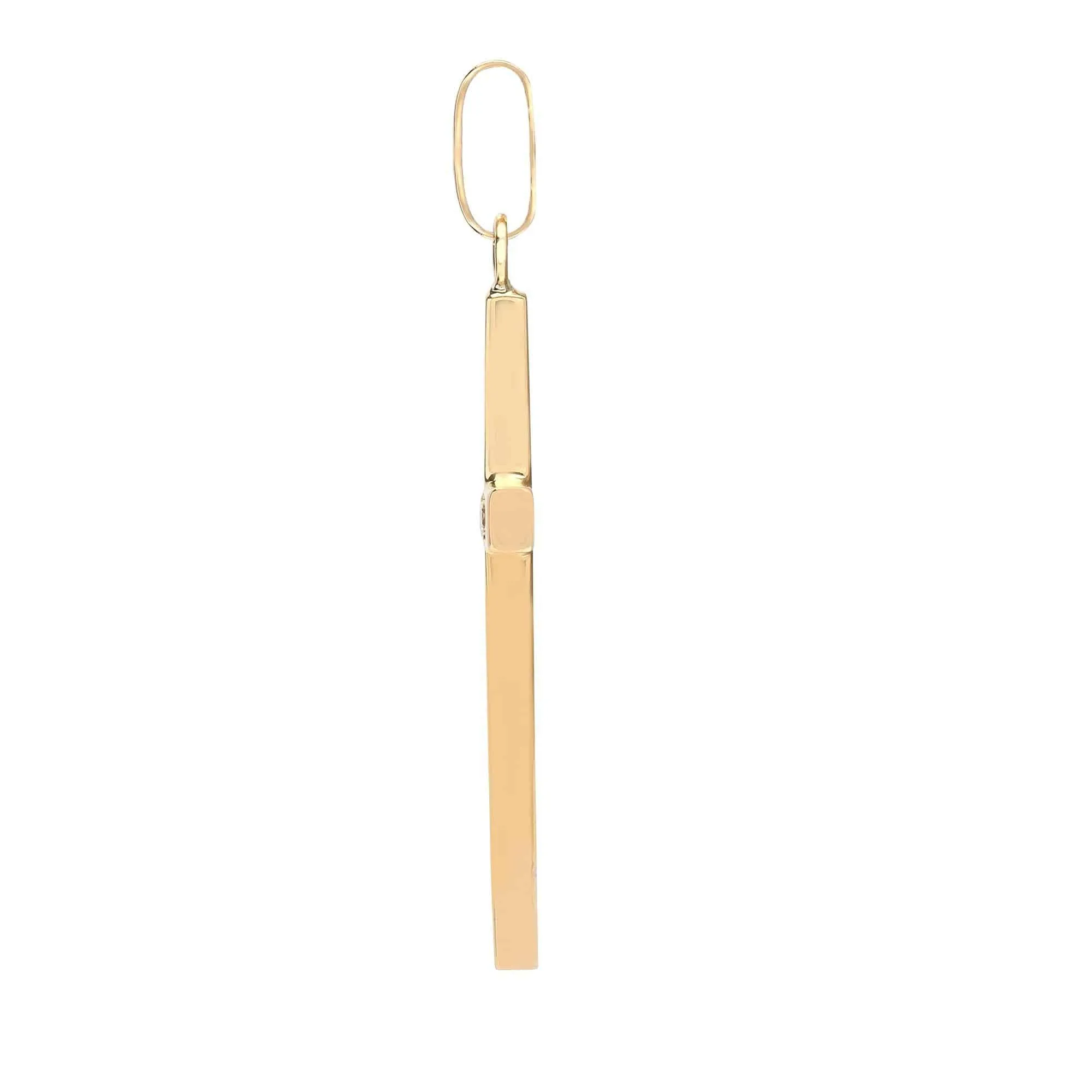 9ct Yellow Gold Diamond Cross