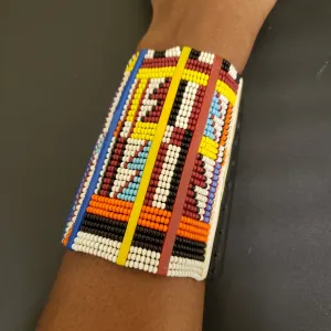 African Maasai Cuff - Multicolored Maasai Beadwork