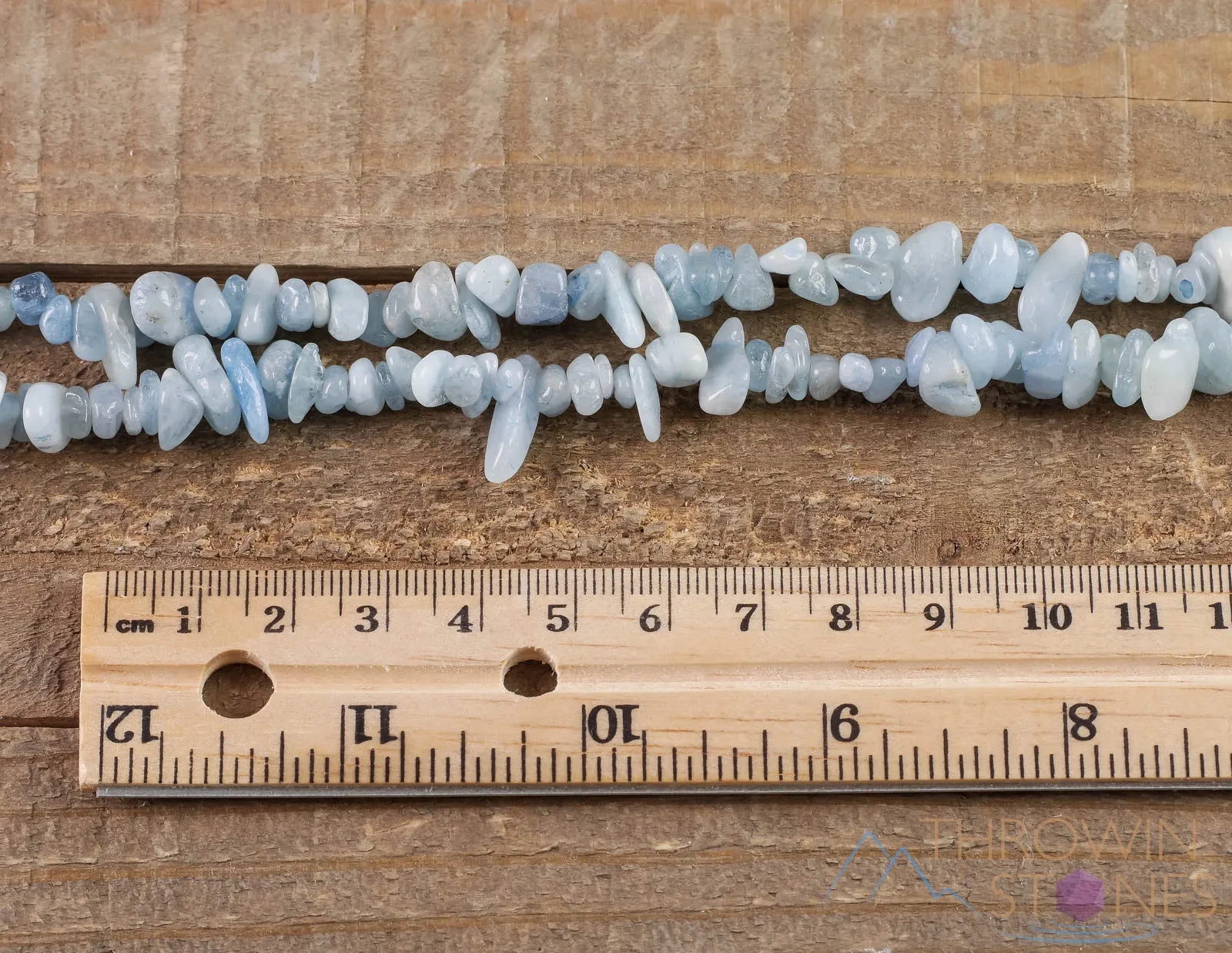 AQUAMARINE Crystal Necklace - Chip Beads - Long Crystal Necklace, Birthstone Necklace, Handmade Jewelry, E0802