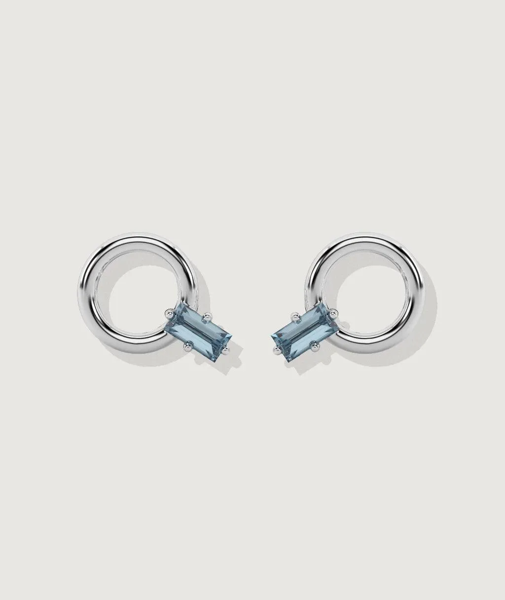 Aquamarine Donut Stud