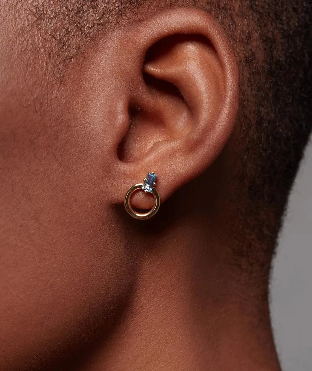 Aquamarine Donut Stud