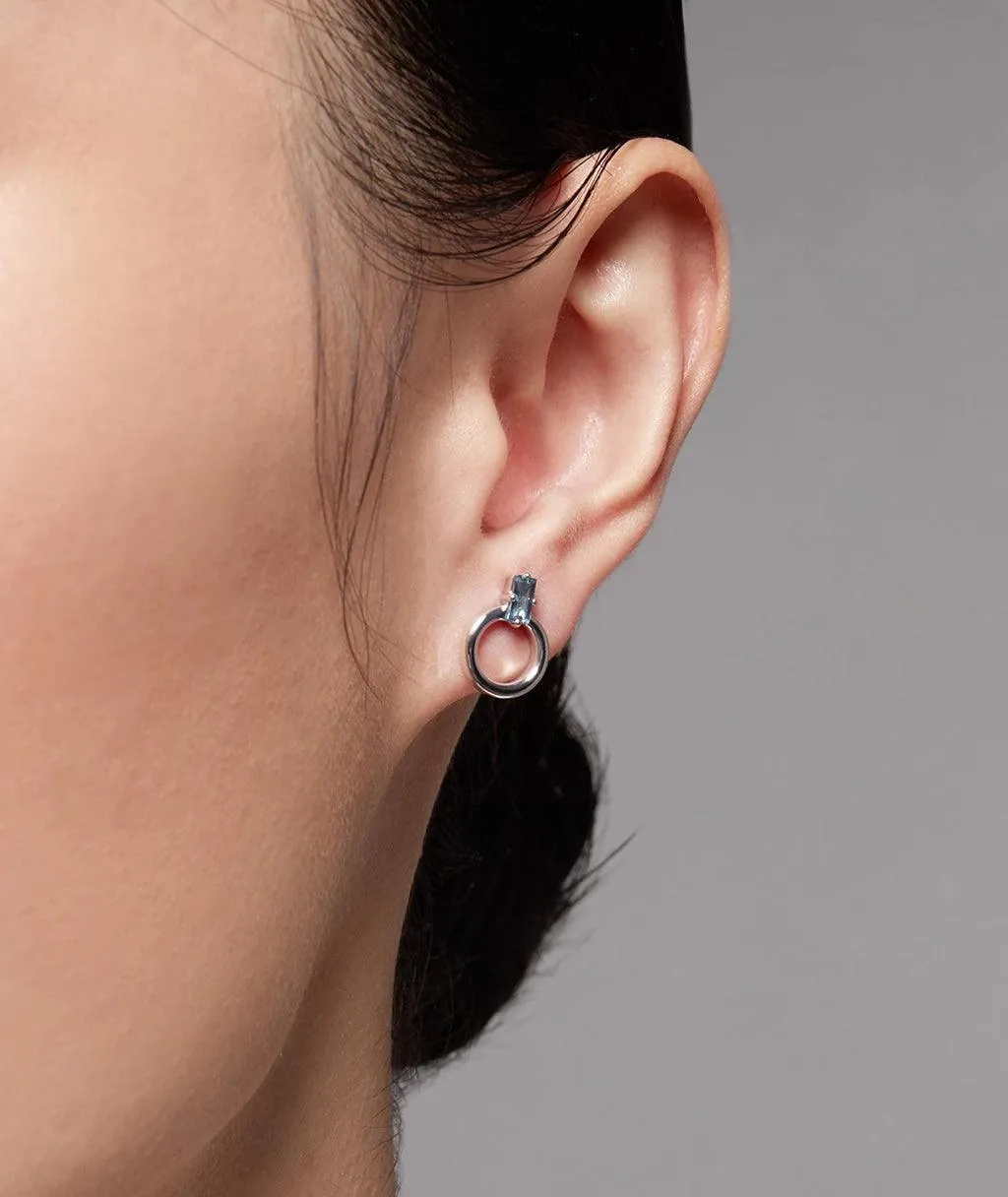 Aquamarine Donut Stud