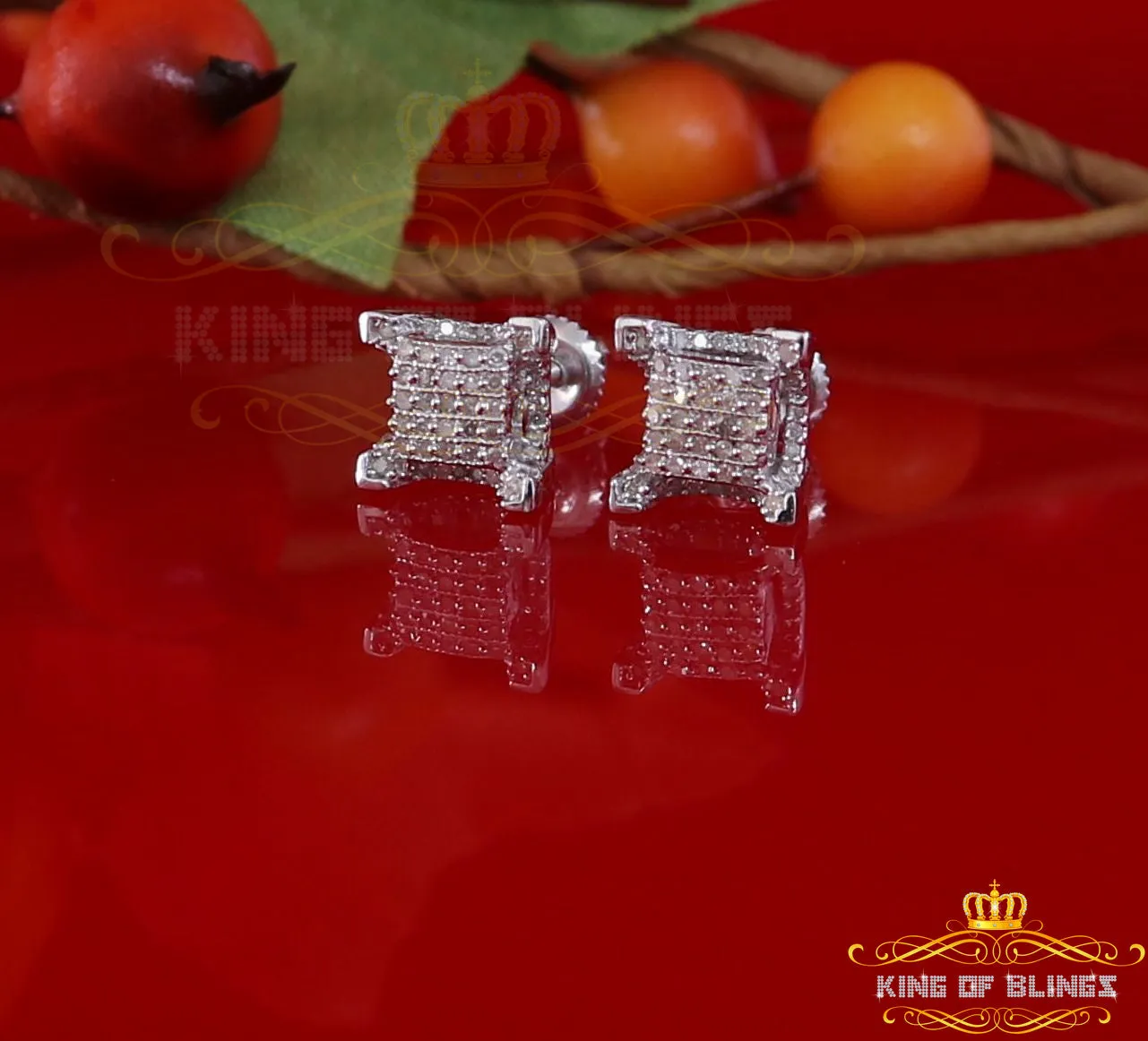 Aretes Para 925 Sterling White Silver 0.25ct Diamond Women & Men Stud Earrings