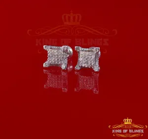 Aretes Para 925 Sterling White Silver 0.25ct Diamond Women & Men Stud Earrings