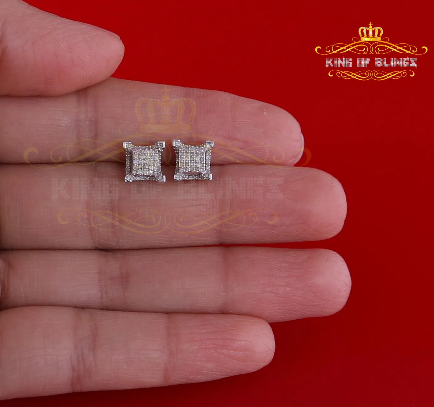 Aretes Para 925 Sterling White Silver 0.25ct Diamond Women & Men Stud Earrings
