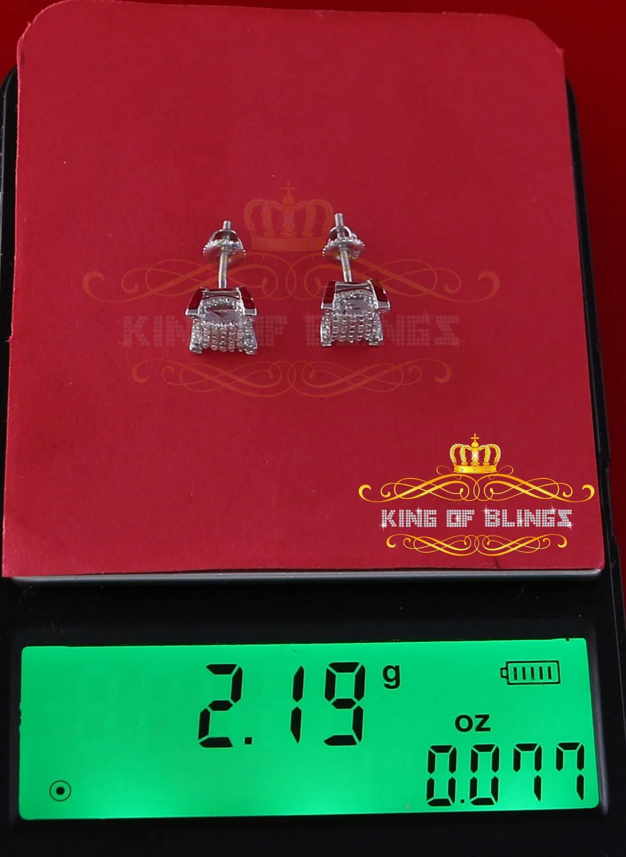 Aretes Para 925 Sterling White Silver 0.25ct Diamond Women & Men Stud Earrings