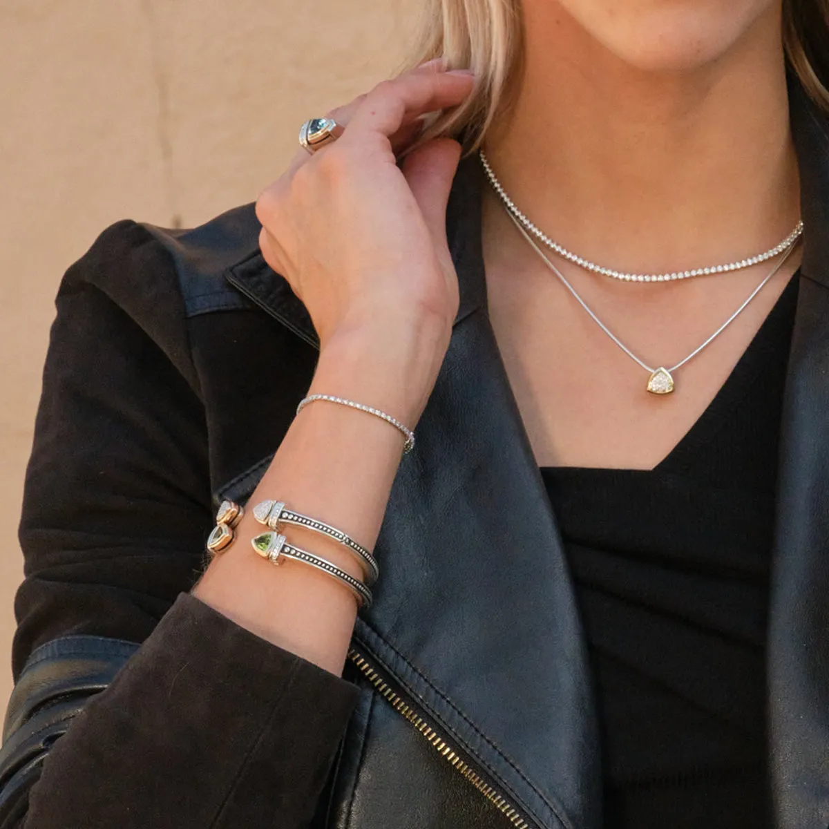 Arrivo Narrow Pave Diamond Cuff Bracelet