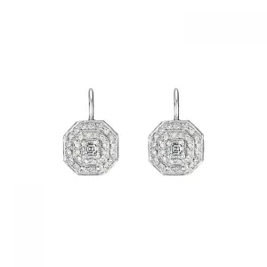 Asscher-Cut Diamond Drop Earrings