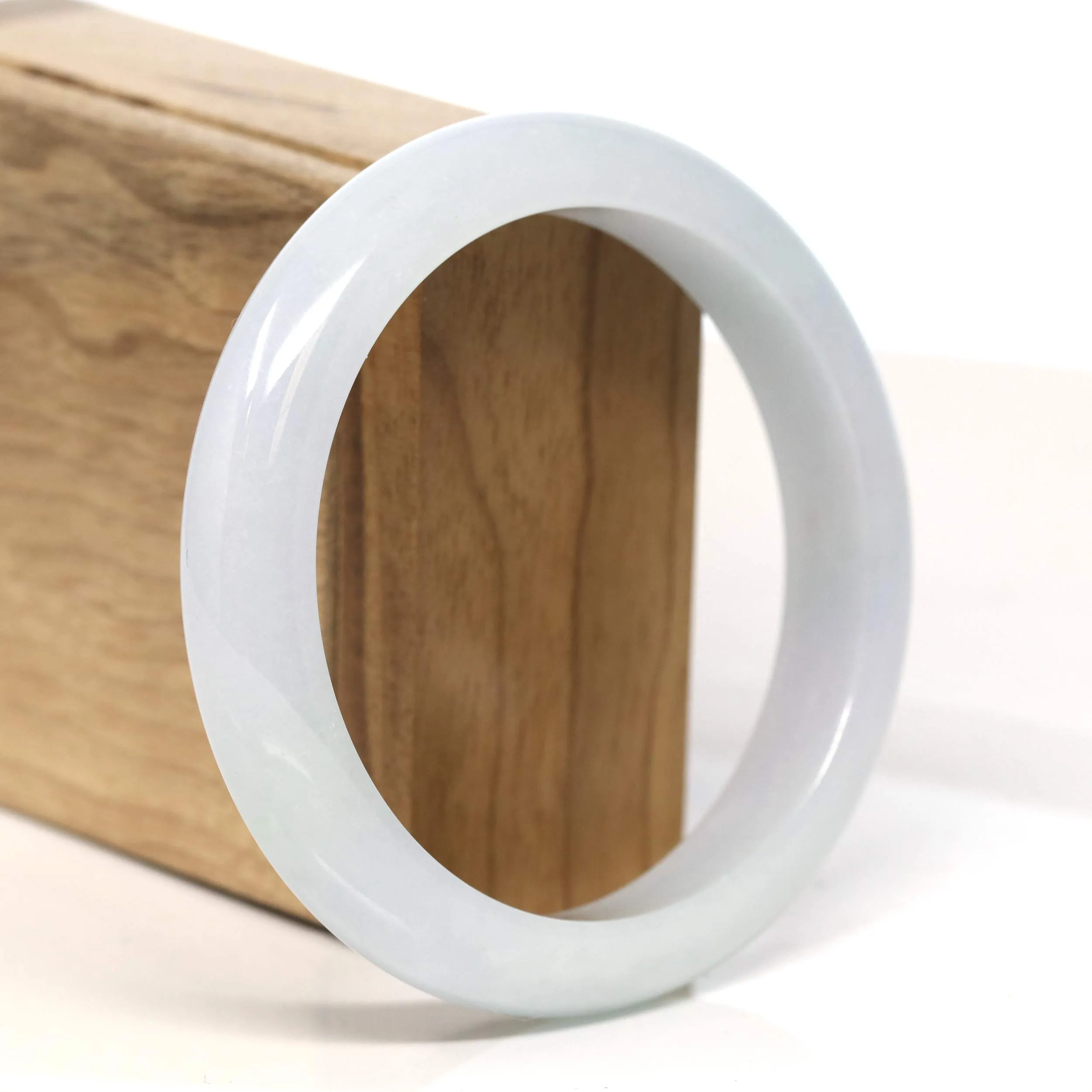 Baikalla "Half Round" 18k Inlay Lavender & Green Jadeite Jade Bangle Bracelet (60.6 mm) #T459