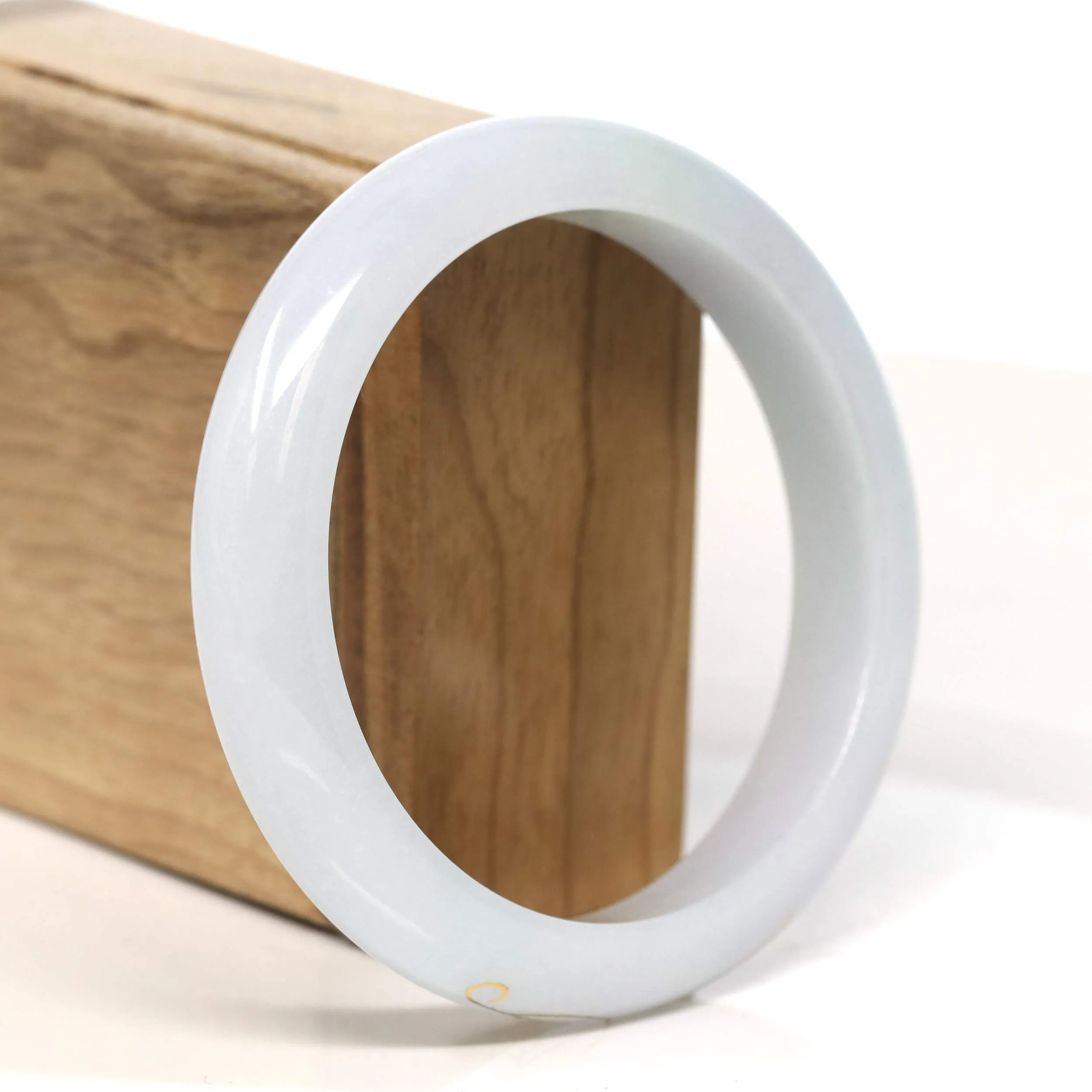 Baikalla "Half Round" 18k Inlay Lavender & Green Jadeite Jade Bangle Bracelet (60.6 mm) #T459