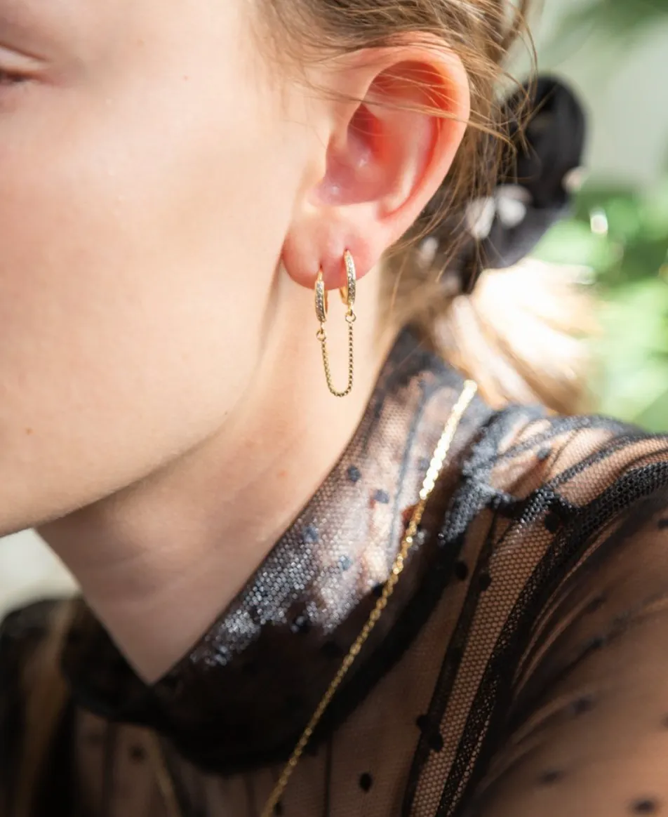Bardi pave earrings (gold or silver)