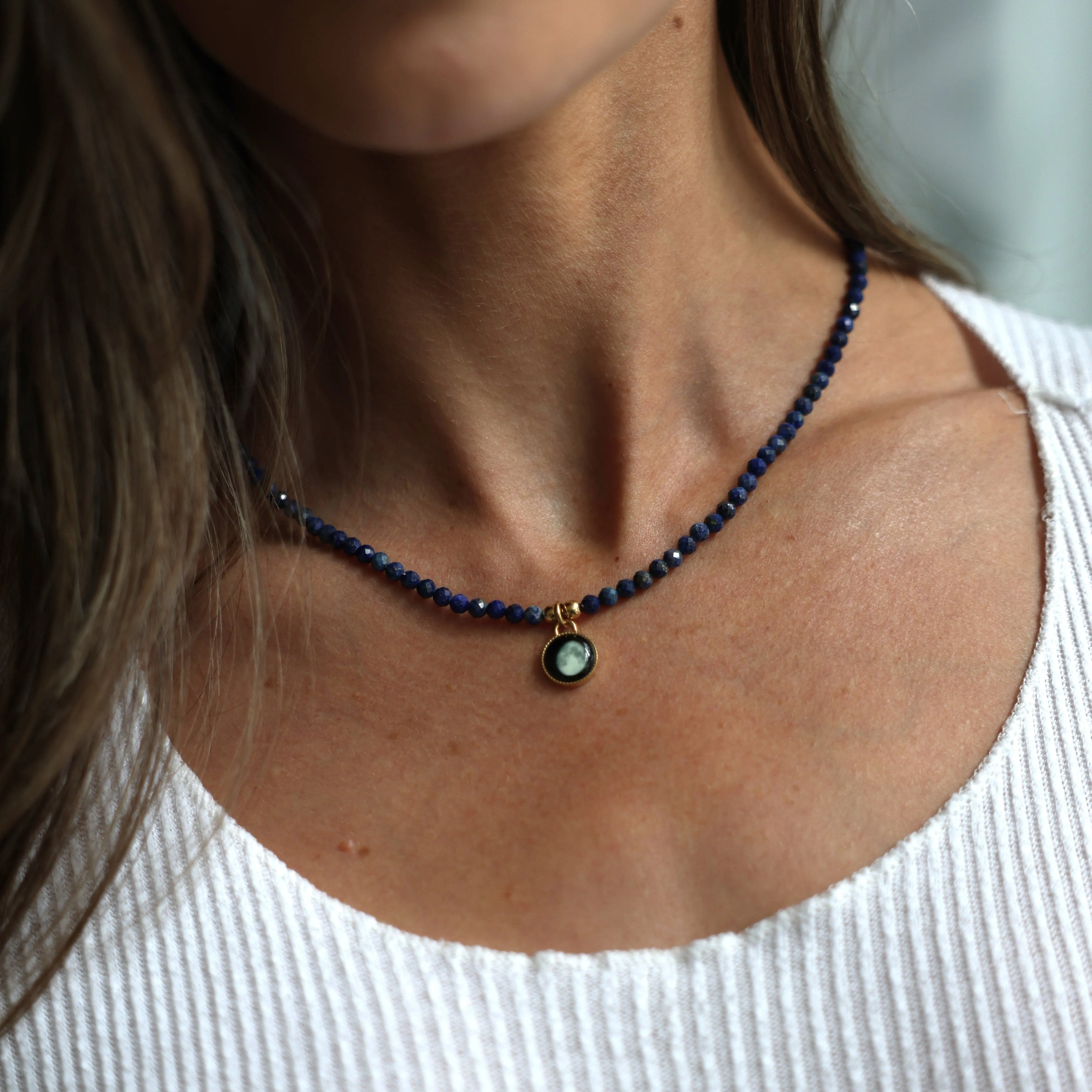 Bhavana Crystal Necklace - in Lapis