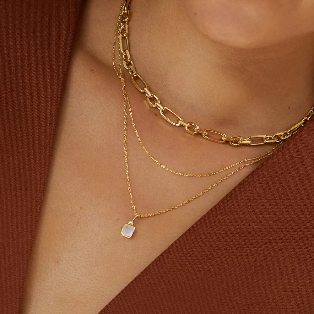 Birthstone Charm Pendant 18ct Gold Plate