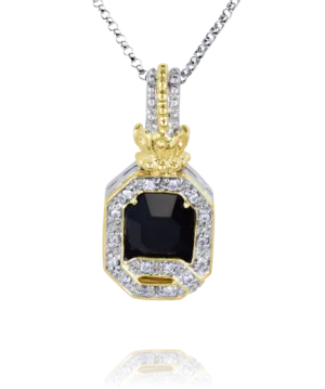 Black Onyx & Diamonds Pendant