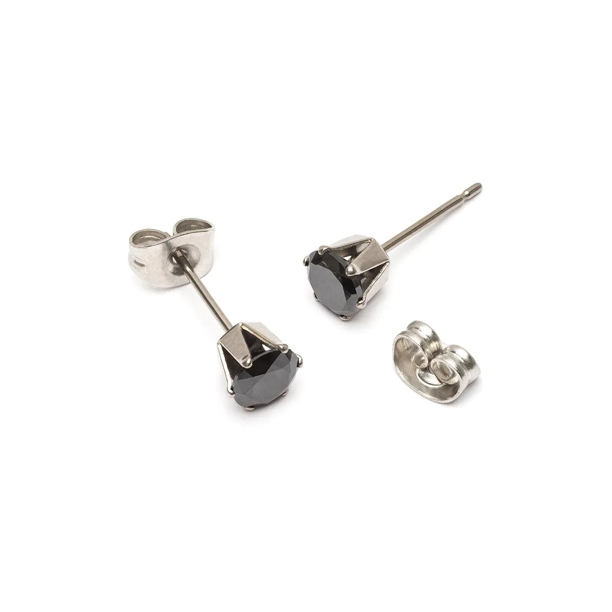 Black Titanium Stud Earrings
