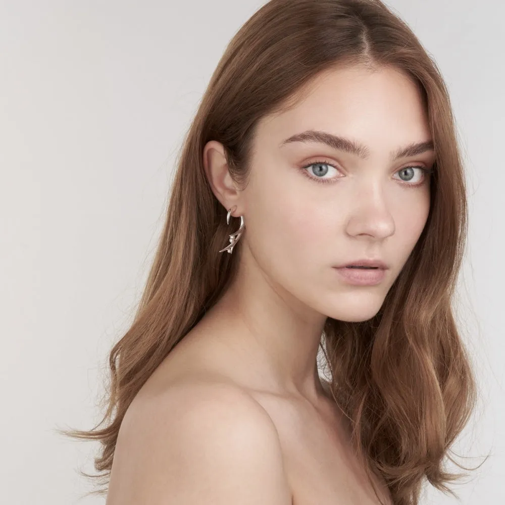 Cherry Blossom Large Hook Earrings - Silver - CB052.SSNAEOS
