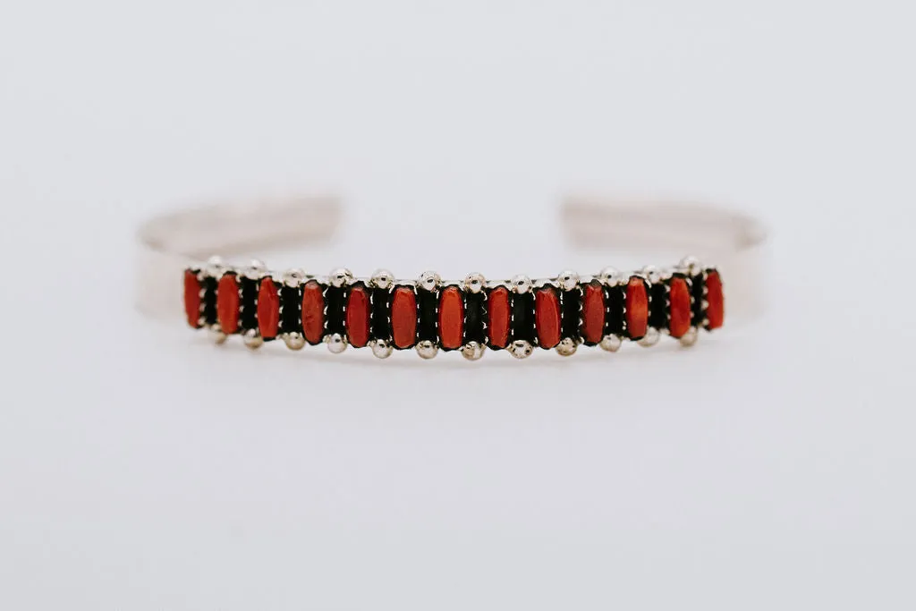 Coral Needle Point Cuff