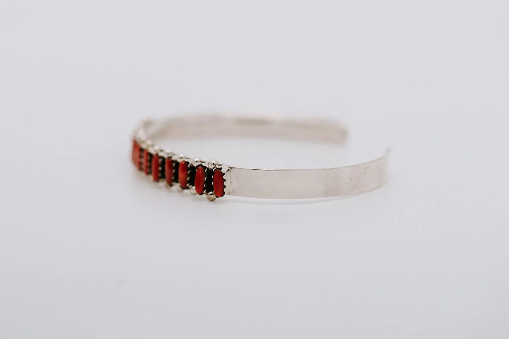 Coral Needle Point Cuff