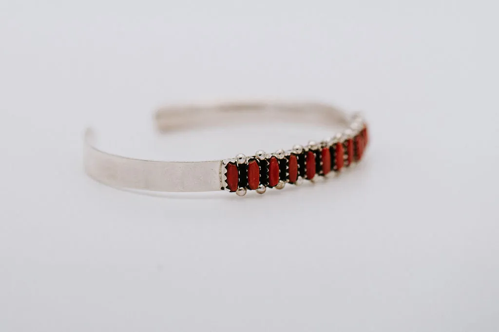 Coral Needle Point Cuff