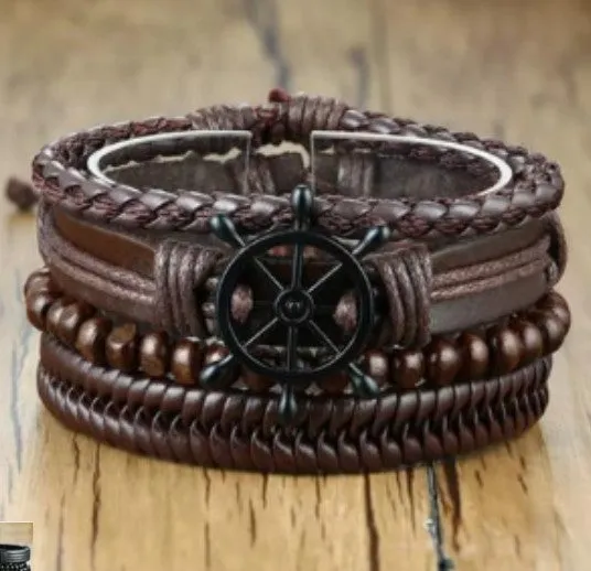 Cowhide Bracelet European And American Men's Leather Bracelet