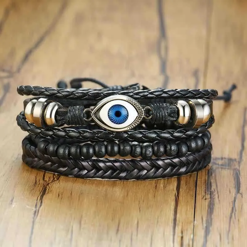 Cowhide Bracelet European And American Men's Leather Bracelet