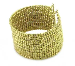 Cubist Beaded Cuff - Gold