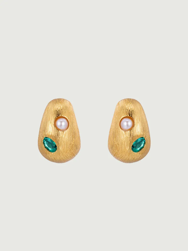 Dome Gemstone Earrings