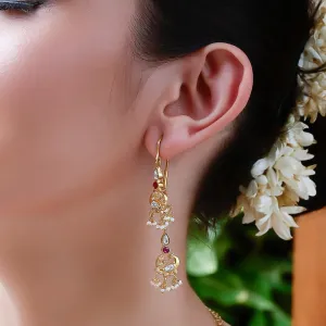 Double swan 92.5 Silver Sui Dhaga Earrings