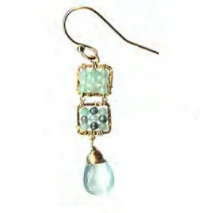 Earrings 4244C EAR with Opal and Australian Sapphire by Michelle Pressler Jewelry