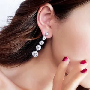 Earrings Long Zircon Earrings Tassel Elegant