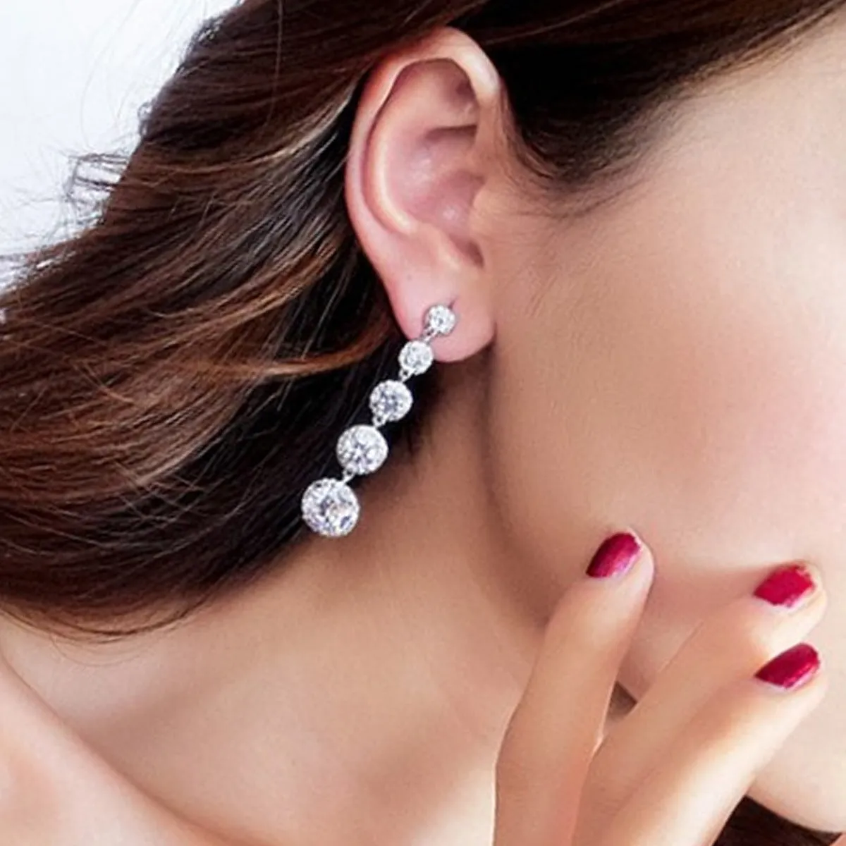 Earrings Long Zircon Earrings Tassel Elegant