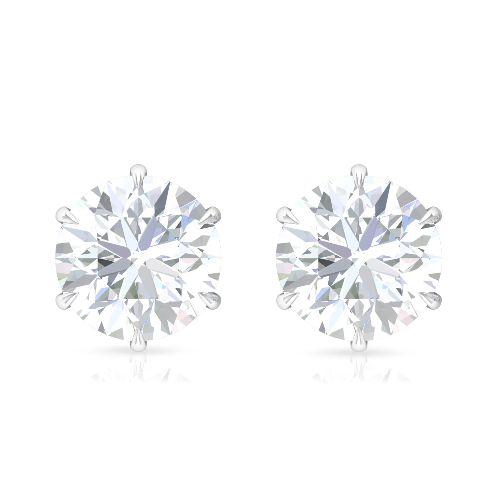 Elegant Cubic Zirconia Solitaire Stud Earrings in Gold