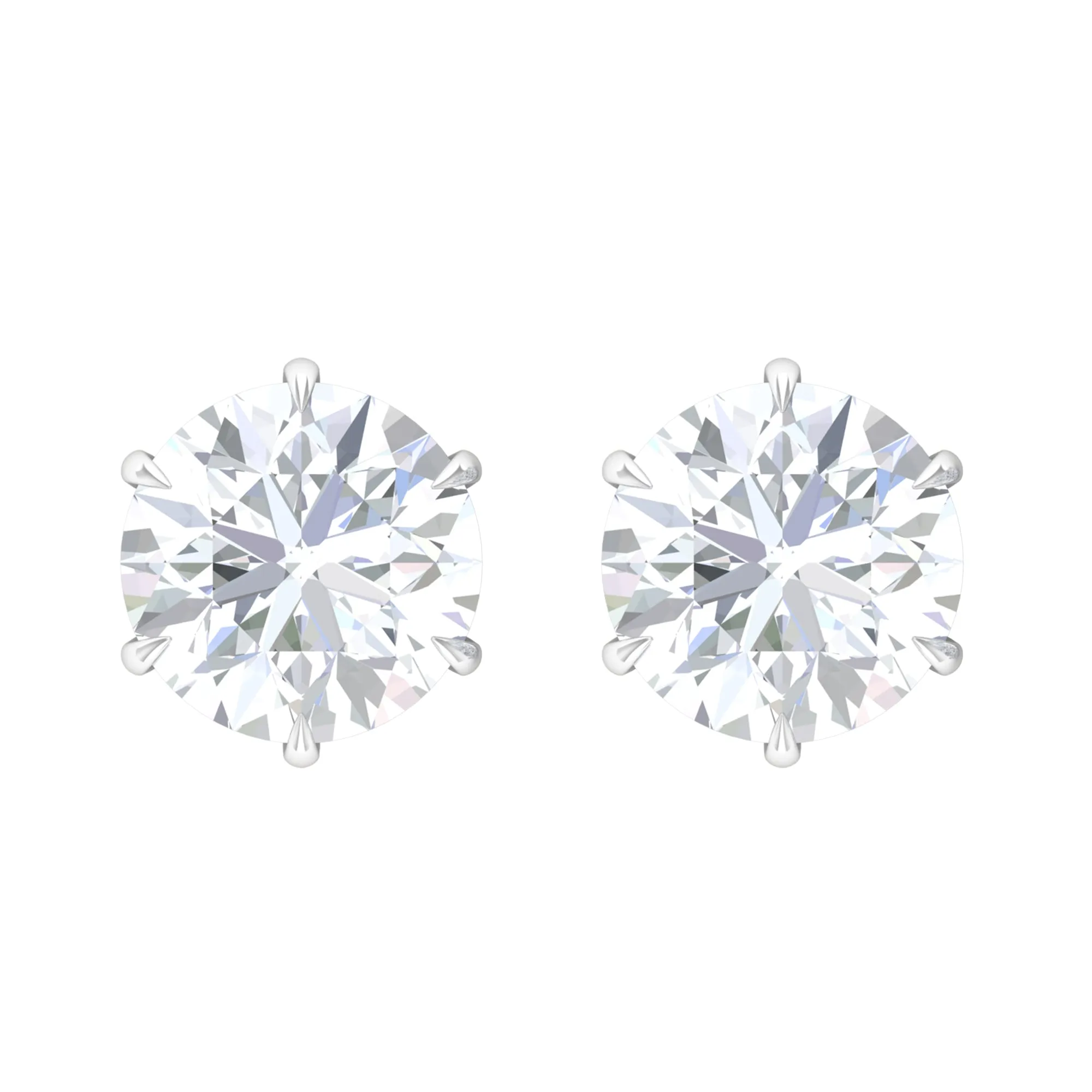 Elegant Cubic Zirconia Solitaire Stud Earrings in Gold